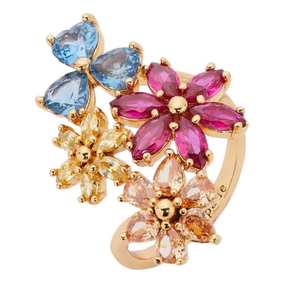 kate spade Jewelry - KATE SPADE • First Bloom Crystal Flower Statement Ring